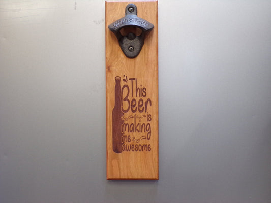 Magnetic Mount Bottle Opener - This Beer is making me Awesome - Cherry - Fenwick & OliverMagnetic Mount Bottle Opener - This Beer is making me Awesome - CherryFenwick & OliverFenwick & OliverMMB-AWESOME-CH