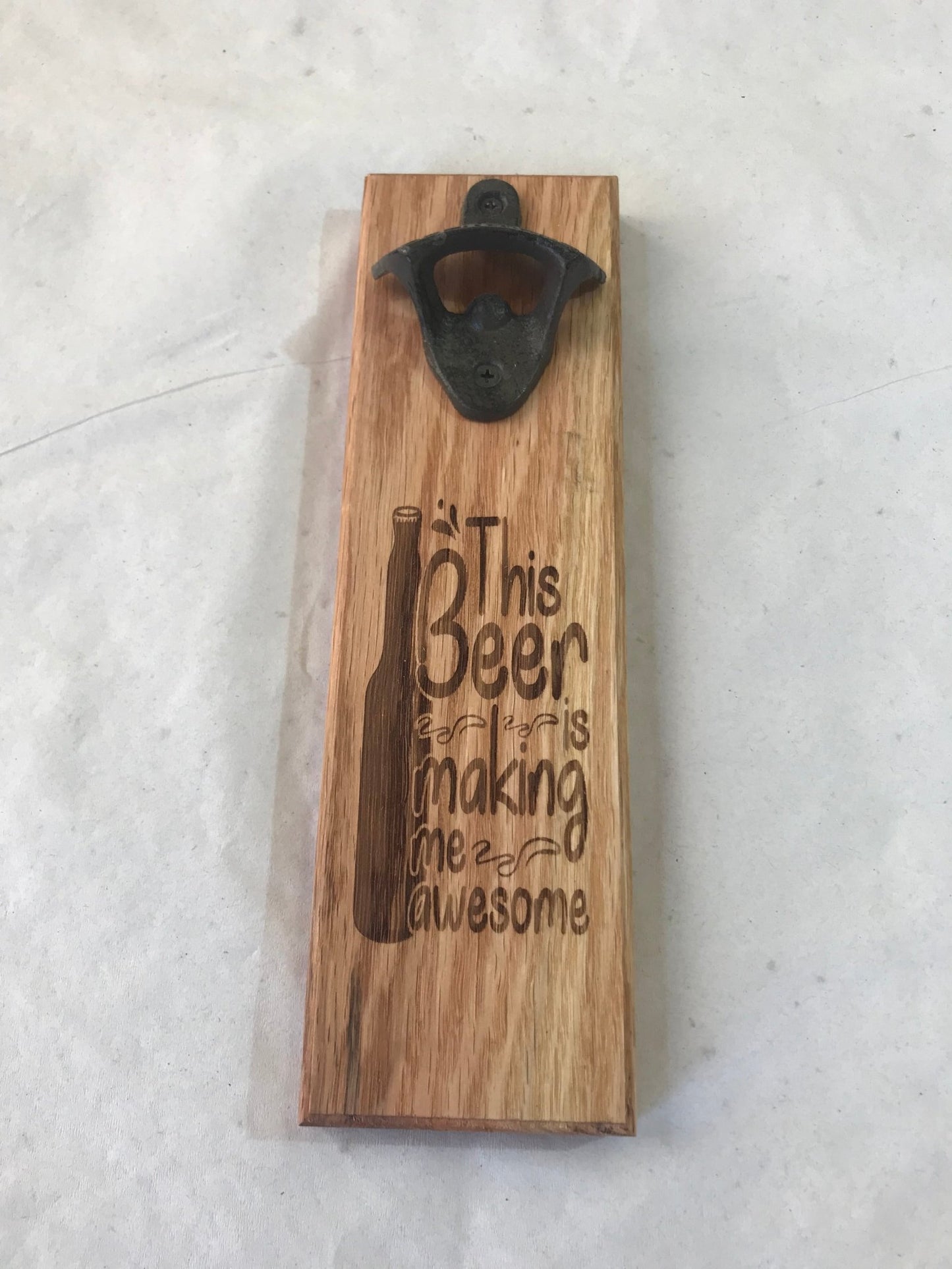 Magnetic Mount Bottle Opener - This beer is making me awesome - Oak - Fenwick & OliverMagnetic Mount Bottle Opener - This beer is making me awesome - OakFenwick & OliverFenwick & OliverMMB-AWESOME-OA