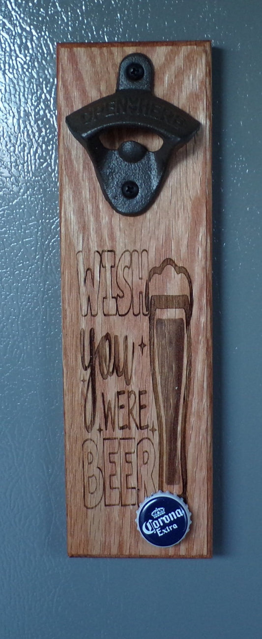 Magnetic Mount Bottle Opener - Wish You Were Beer - Oak - Fenwick & OliverMagnetic Mount Bottle Opener - Wish You Were Beer - OakFenwick & OliverFenwick & OliverMMB-WISH-OA