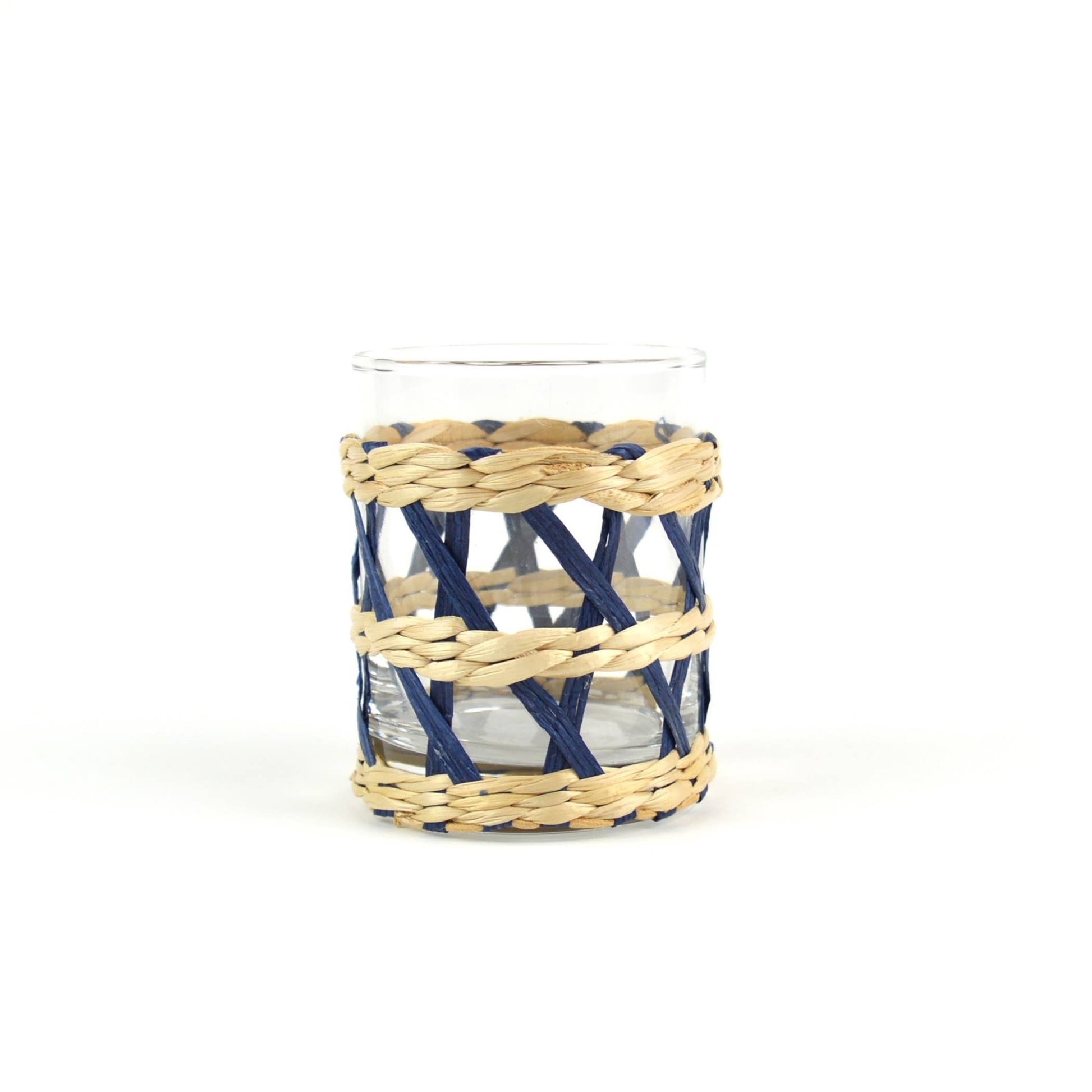 Navy Rattan Old Fashioned Glass - Fenwick & OliverNavy Rattan Old Fashioned Glass8 Oak LaneFenwick & OliverEC015NVY