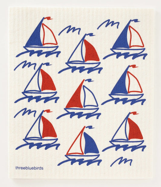 Three Bluebirds Swedish Dishcloths - Sailboats Swedish Dishcloth - Fenwick & OliverThree Bluebirds Swedish Dishcloths - Sailboats Swedish DishclothThree Bluebirds Swedish DishclothsFenwick & Oliver3BB-538