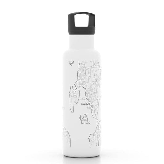 Well Told - Bristol RI Map 21 oz Insulated Hydration Bottle White - Fenwick & OliverWell Told - Bristol RI Map 21 oz Insulated Hydration Bottle WhiteWell ToldFenwick & Oliver50093